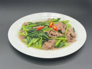 Rau cải xào bò