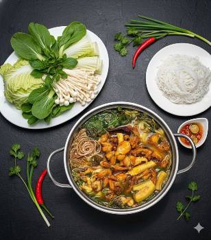 Lẩu ếch măng cay