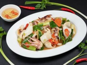 Mực xào cần tỏi