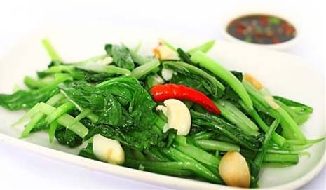 Rau cải xào tỏi